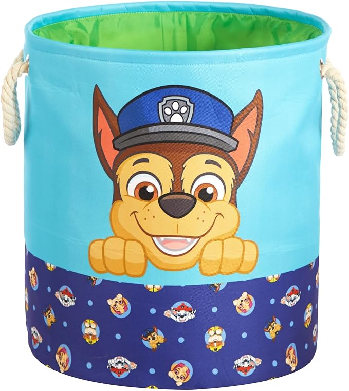Paw Patrol 3 Piece Multi Size Fabric Nestable Toy Storage Basket Set, with Rope Carry Handles