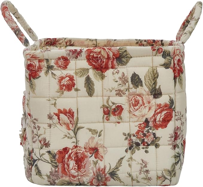 Boho Fabric Storage Basket, Large Capacity Laundry Basket, 12.2'' x 10.23'' x 10.23'' Collapsible Laundry Hamper with Easy Carry Handles (D Multi-Color 2, L)