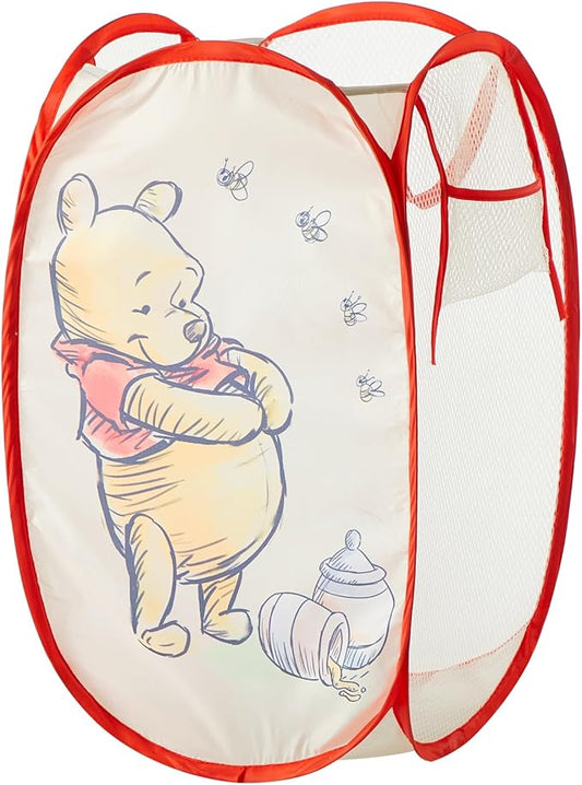 Disney Winnie the Pooh Pop Up Hamper – Collapsible Laundry Basket with Durable Carry Handles – 21'' x 13.5'' – Lightweight Storage Bin for Nursery, Bedroom & Toys