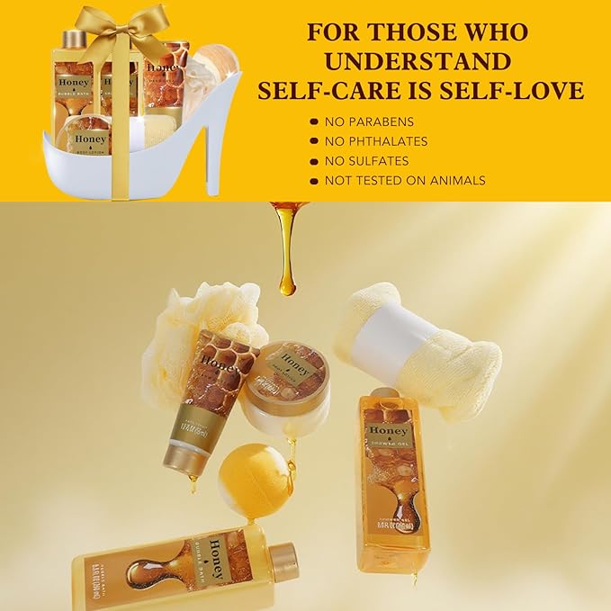 Spa Luxetique Gifts for Women High Heel Gift Set for Women 8pcs Spa Gift for Womens Nourishing Honey Birthday Gifts for Womens Mom Grandma Wife Coworker Valentines Day Gift for Her