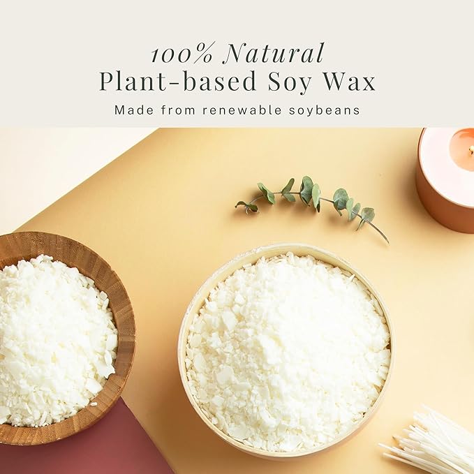 Hearth & Harbor Organic Soy Candle Wax for Candle Making, 15 lbs Natural Candles Making Supplies, Beeswax-Free, Paraffin-Free, Pure Soy Wax Flakes Perfect for Candles, Tealights and Melts