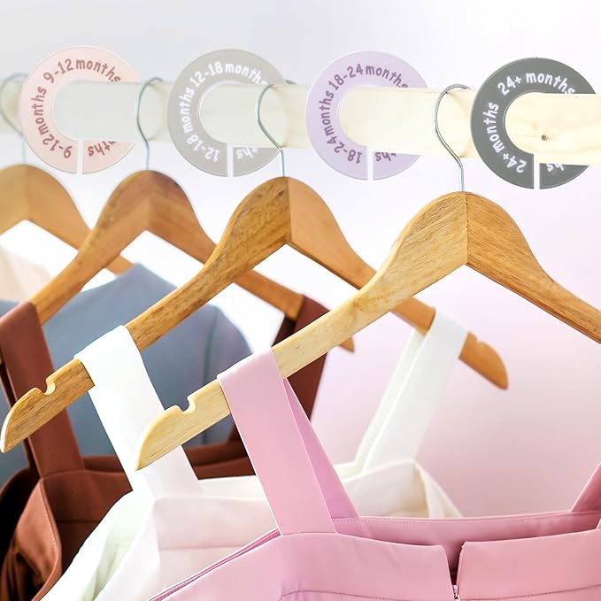 Hecila Baby Closet Dividers Baby Closet Dividers for Cloth 8PCS Unisex Round Double-Sided Clothes Size Divider Child Clothes Organizers Labels Wardrobe Organizer Hanger Divider from Newborn to Toddler