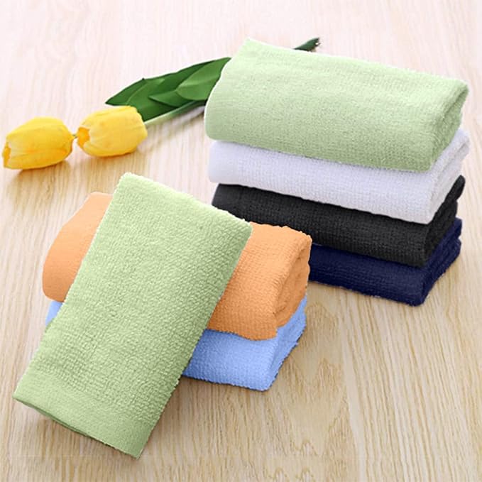 12 Pack Washcloths | Multicolour 100% Cotton Extra Absorbent Face Towels | Soft, Quick Dry Wash Cloths for Bathroom, Spa, Gym, Baby & Travel (12 Packs (12 x 12))