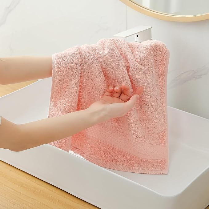 6 Pack Hand Towel Set, 16 by 25 inches, 100% Cotton Ultra Soft and Highly Absorbent, Quick Drying, for Hotels, Spa, Bathroom