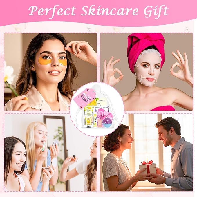 120 PCS Spa Party Supplies for Women, Spa Party Favors Include Face Masks Skincare, Hand Cream, Lip Balm, Under Eye Patches, Lip Mask and Foot Bath Bombs, Spa Birthday Sleepover Party Supplies
