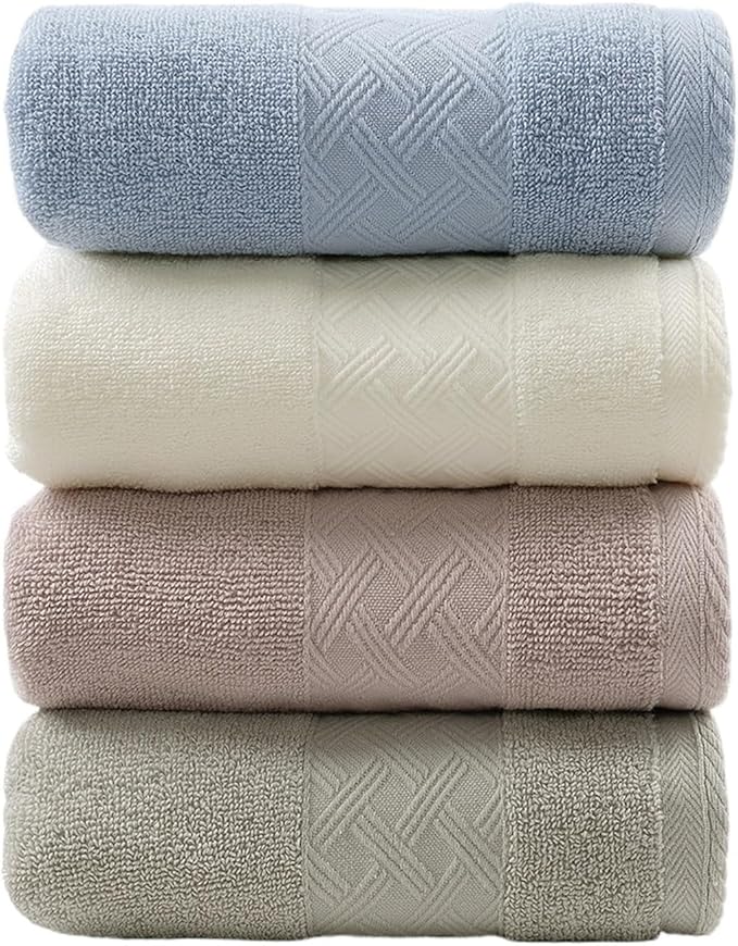 3 Pack Cotton Bath Towels, 34x74 Inches Soft Absorbent Face Towels for Home(Coffee)