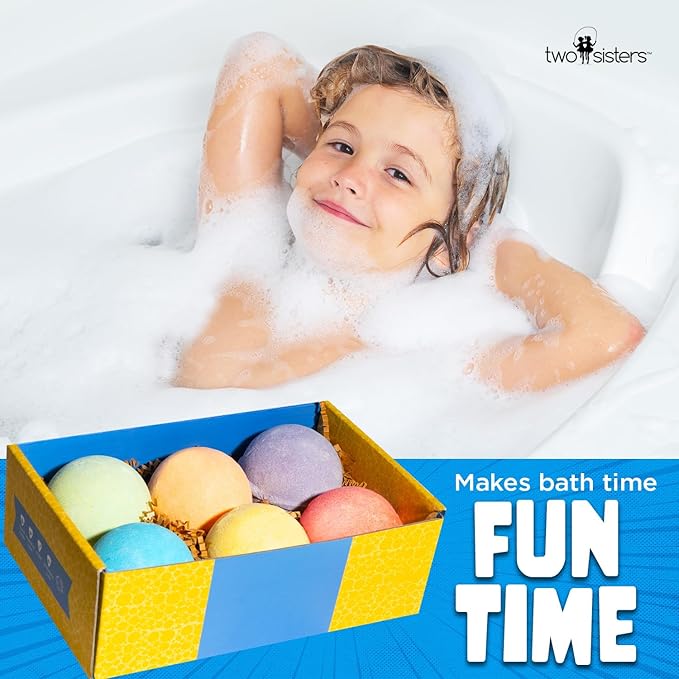 Poke Monster Bath Bombs for Kids with Surprise Inside (6 Pack) - Large Bubble Bath Bomb for Boys & Girls - Fruity Scent, Skin-Safe, USA Made, Children and Boys Valentines Gift by Two Sisters