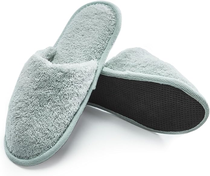 ESKYMODE Womens Cotton Bath Slippers, Terry Cloth Spa Slippers for Women