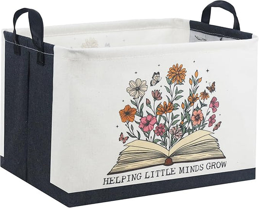 HIYAGON Rectangular Book Basket Kids Storage Basket Empty Baby Girl Basket Bin Organizer Box Room Decor(Books)