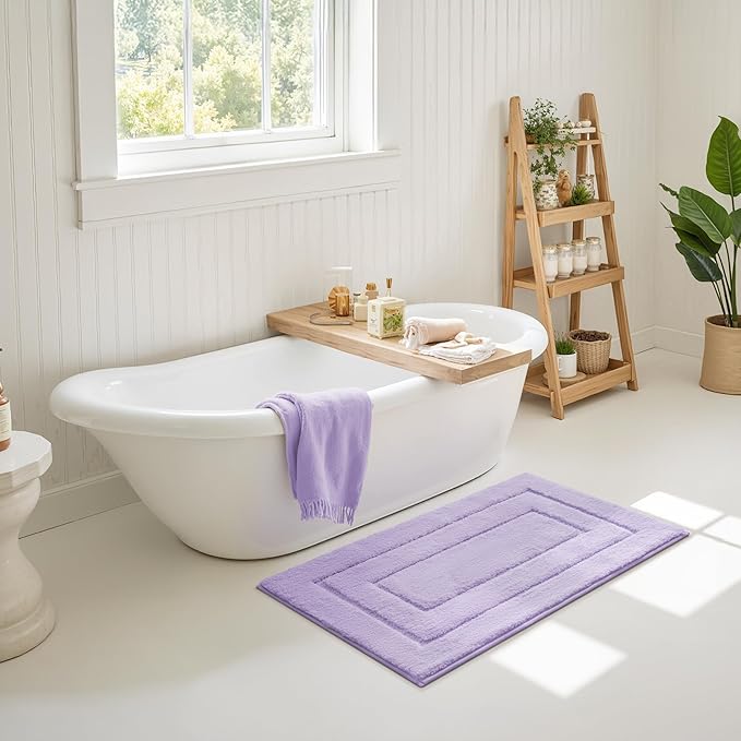 GRANNY SAYS Bathroom Rugs Non Slip, 24" x 36", Bath Rugs for Bathroom Washable, Bath Mats for Floor, Microfiber Bath Mat for Tub, Absorbent Bath Rugs for Shower Room, Lavender