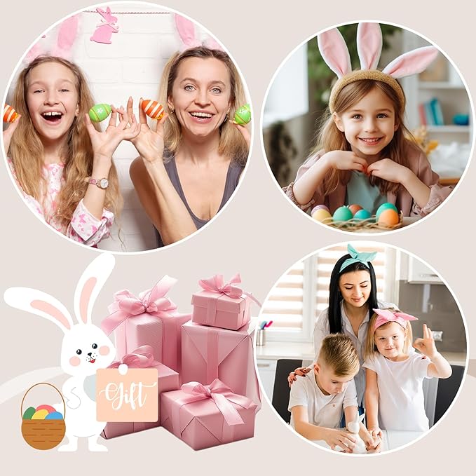 Personalized Name Basket for Boys Girls Easter Bunny Basket for Kids Egg Hunting Easter Basket Gift for Holidays(Pink)