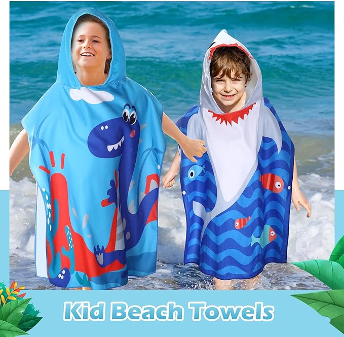 6 Pcs Kids Hooded Towel Kids Bath Towels with Hood Microfiber Baby Pool Beach Towel for Boy Girls Toddler(47 x 24 Inch,Vivid Style)