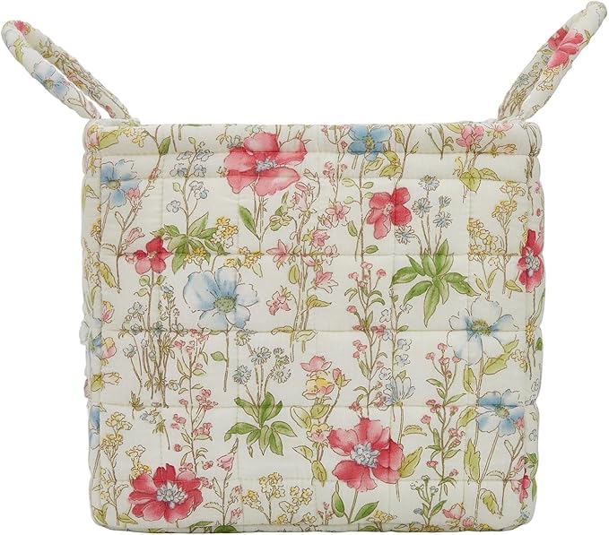 Boho Fabric Storage Basket, Large Capacity Laundry Basket, 12.2'' x 10.23'' x 10.23'' Collapsible Laundry Hamper with Easy Carry Handles (D Multi-Color 1, L)