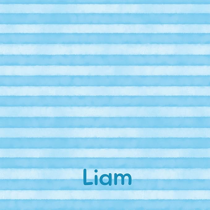 Let's Make Memories Personalized Easter Basket for Kids- For Boys - For Girls - Create Your Own - Fillable - Wicker - Easter Basket Stuffers - Small - Blue Watercolor Stripes