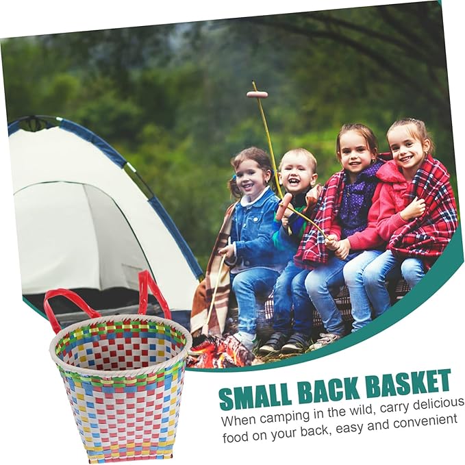 Happyyami 1pc Ethnic Style Woven Basket Toy Box Boys and Girls Storage Toy Basket for Play Color
