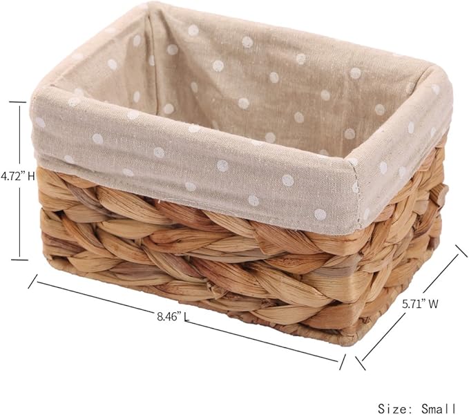 Rectangular Wicker Storage container, Organizer Box,Kingwillow, Art & Craft (Small)