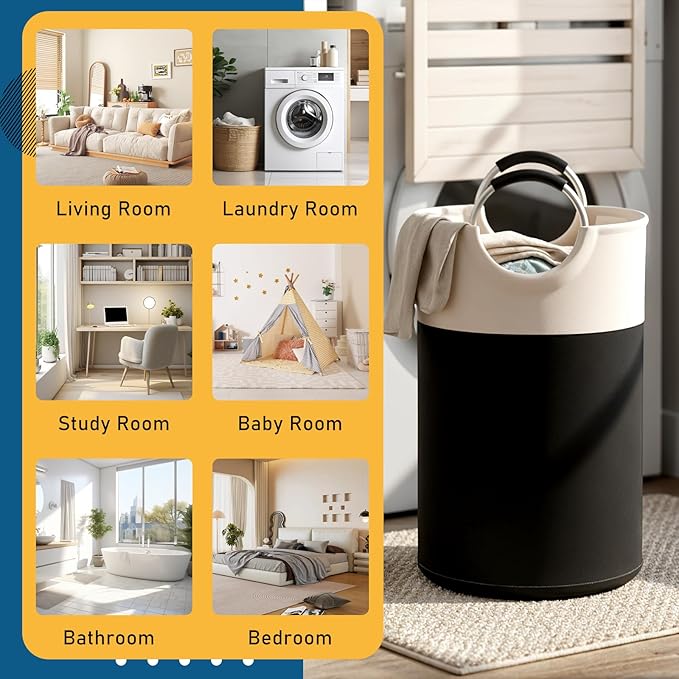 4 Pack 82L Laundry Basket, Waterproof Fabric Clothes Baskets Dirty Clothes Hamper Laundry Bag with Foam-Protected Aluminum Handles for College Dorm Family Bathroom