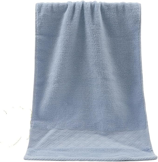 3 Pack Cotton Bath Towels, 34x74 Inches Soft Absorbent Face Towels for Home(Blue)