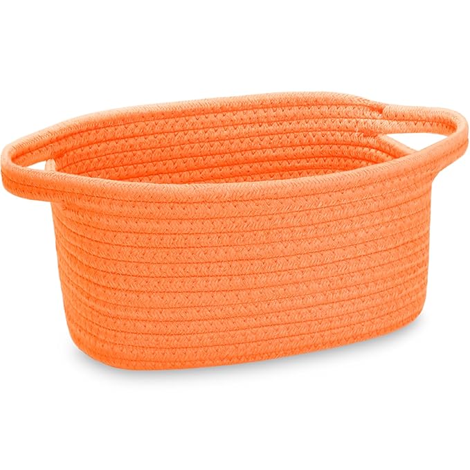 ABenkle Small Storage Basket, Mini Cute Tiny Cotton Rope Woven Baskets, Boho Decorative Toy Storage Bin Gift Basket