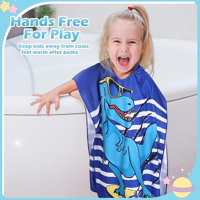 6 Pcs Kids Hooded Towel Kids Bath Towels with Hood Microfiber Baby Pool Beach Towel for Boy Girls Toddler(47 x 24 Inch,Vivid Style)