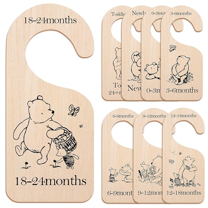 Baby Closet Divider -Nursery Decor Wardrobe Baby Closet Organizer,Daisy Design Nursery Decor Clothes Hanger Dividers for Sorting 8 from Newborn to 24+ Months