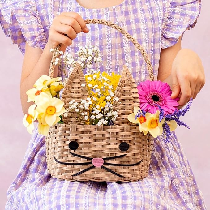Bunny Shaped Easter Egg Basket for Kids featuring a Cute Rabbit Face