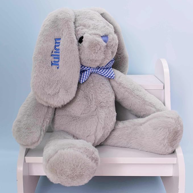 Personalized Easter Bunny Rope Basket (Blue)