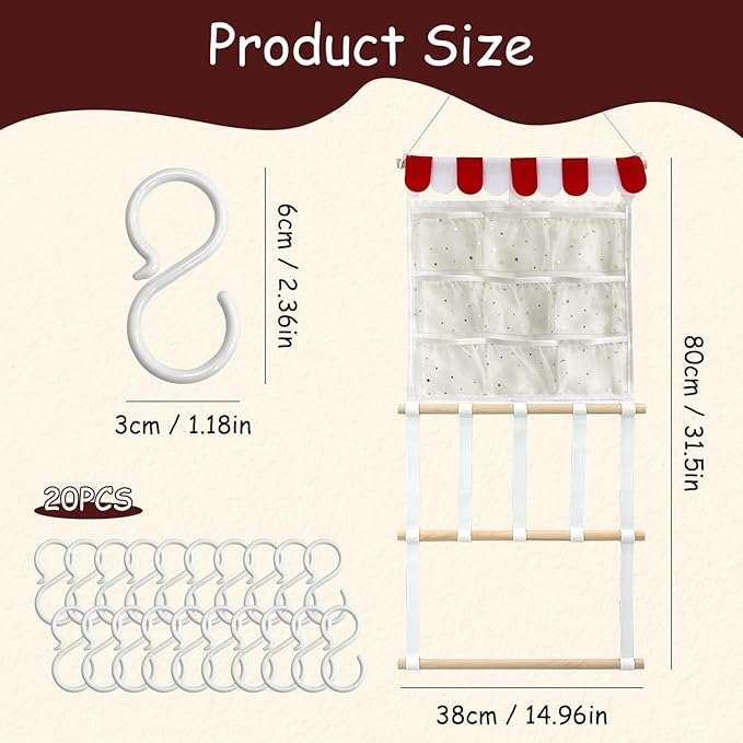 Headband Holder Bow Organizer for Girls | High Capacity Wall Mounted Hair Accessories Organizer | Bow Holder for Hair Bows & Clips | Girls Room Wall Decor