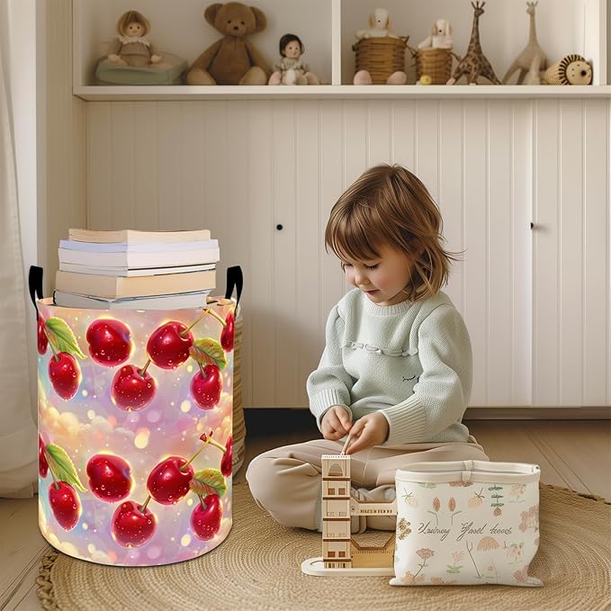 Palm Tree Sunset Laundry Basket Hamper 19.7"x15.8", Beach Foldable Waterproof Oxford Clothes Storage Bucket for Room Bathroom Bedroom Nursery Decor, Toy Organizer Bins Gifts for Kids Boys Girls