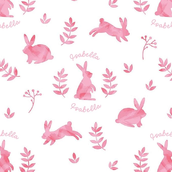 Let's Make Memories Personalized Easter Basket for Kids - For Boys - For Girls - Create Your Own - Fillable - Wicker - Easter Basket Stuffers - Large - Pink Rabbit
