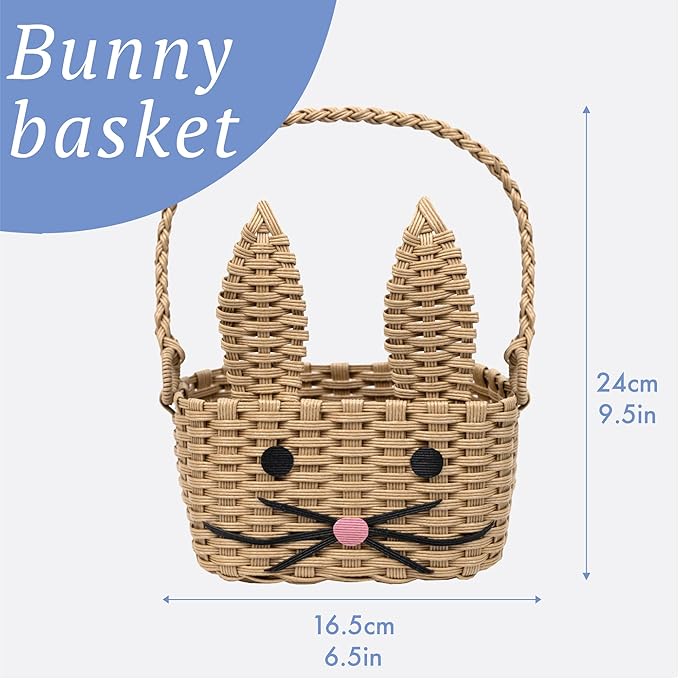 Bunny Shaped Easter Egg Basket for Kids featuring a Cute Rabbit Face