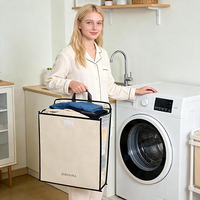 Flower Wall Hanging Laundry Basket, Collapsible Laundry Hamper with Handle & Laundry Balls,Space-Saving Foldable Storage Dirty Washer Organizer Bin Multi-function Container Durable, Set of 2