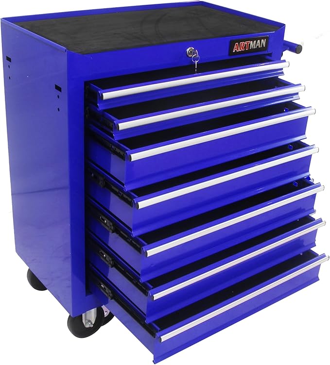 7 Drawers Rolling Tool Chest Cart ,24.2*12.9*29.9"Tool Storage Cabinet With 4 Wheels.Portable Tool Cabinet Trolley With Locking System and Drawer Liners.Tool Storage Cart for Garage,Workshop