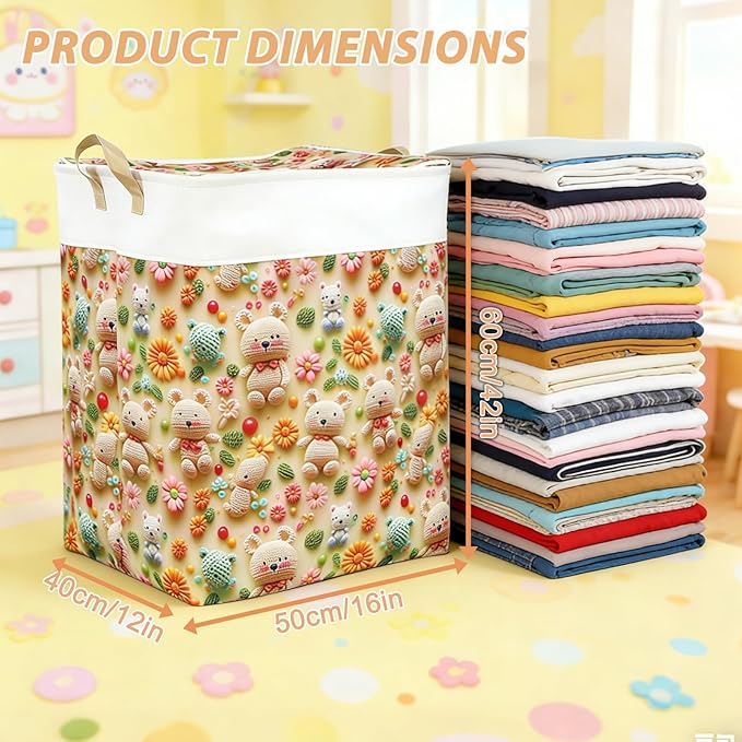120L Extra Large Laundry Basket with Lid & Handles, Collapsible Waterproof Laundry Hamper for Laundry Room Organization