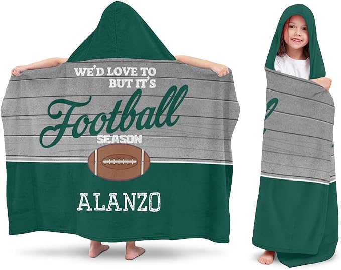 Hooded Towel Kids Football Season Bath Towels with Hood Microfiber Kids Beach Towels Baby Pool Beach Towel for Boy Girls
