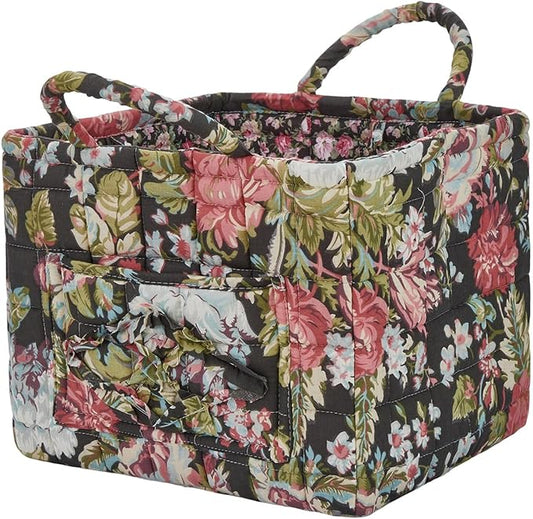 Boho Fabric Storage Basket, Large Capacity Laundry Basket, 12.2'' x 10.23'' x 10.23'' Collapsible Laundry Hamper with Easy Carry Handles (D Multi-Color 8, L)