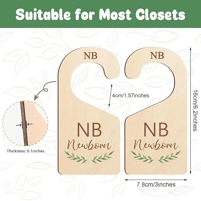Wooden Baby Closet Dividers,Baby Clothes Dividers For Closet,Baby Closet Organizer Hangers For Nursery,Baby Hangers Size Dividers