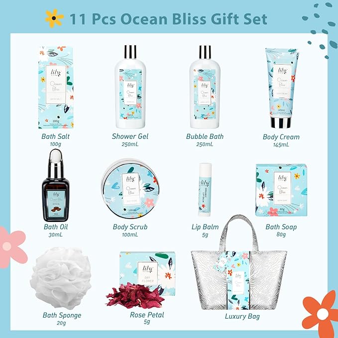 Valentines Day Gifts for Women - XXXL Bag Spa Gift Set, Luxury Bath and Body Gift Bag Set for Women, Spa Kit Gift, Mothers Day Gift for Mom, Birthday, Christmas Gifts, Spa Bath Gift Set for Holiday