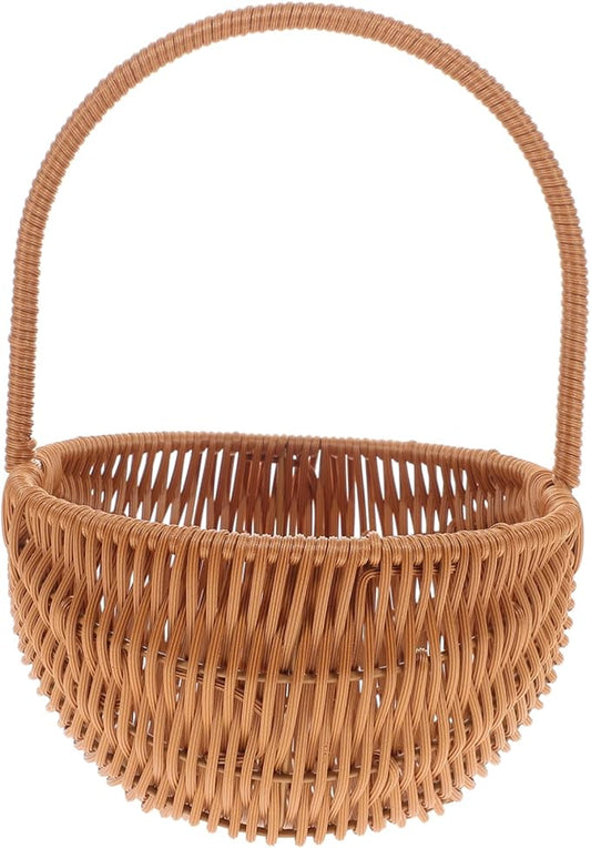 Rectangular Easter Basket Mini Weaving Storage Holder with Handle for Home Kindergarten Decoration for Friends