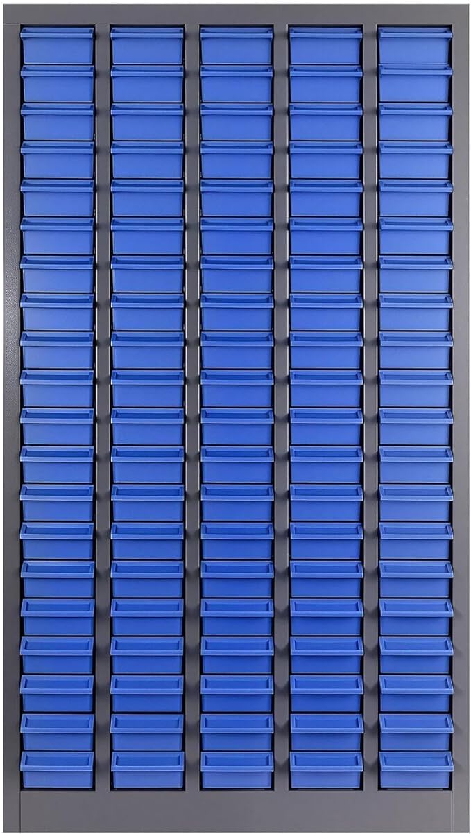 100-Drawer Nut and Bolt Organizer, Small Parts Organizer with Alloy Steel Frame & ABS Drawers, Bolt Bin for Garage, Teacher Toolboxes, Makeup & Workshop, Tool Hardware Storage (100-grid Drawer)