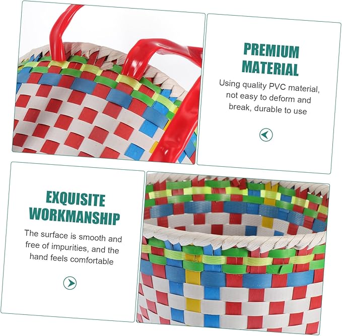 Happyyami 1pc Ethnic Style Woven Basket Toy Box Boys and Girls Storage Toy Basket for Play Color