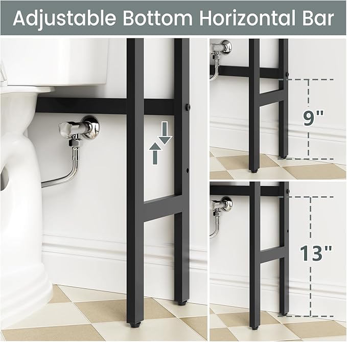 Over The Toilet Storage, Bathroom Over The Toilet Organizer, Above Toilet Storage with Double Doors and Soft Hinges Over Toilet Storage Shelf Over The Toilet Storage Cabinet (Forest Green)