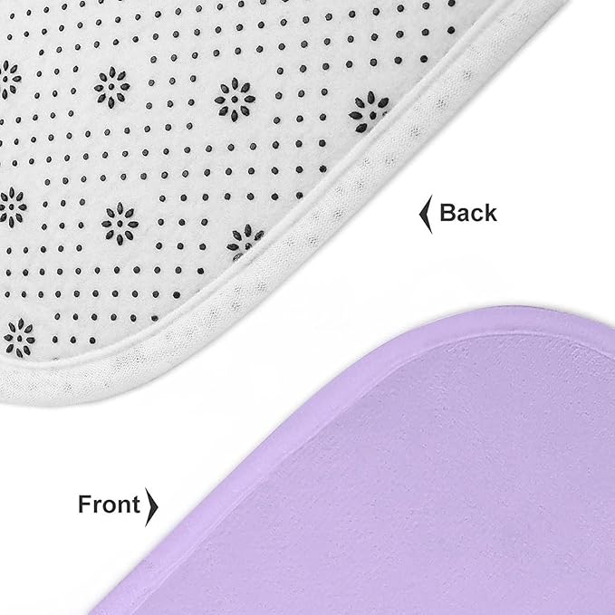 3 Pieces Bath Rug Sets, Light Lavender Trend Color Bathroom Mat Set Non Slip U Shaped Contour Rug & Toilet Lid Cover