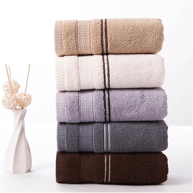 3 Pack Cotton Bath Towels 70x34 cm, Soft and Absorbent, Solid Color Jacquard Face Towels(Grey)