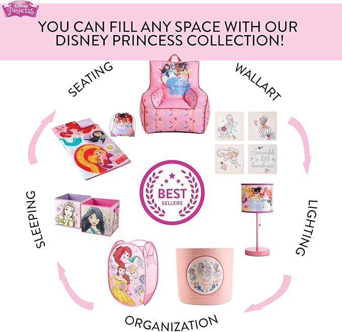 Disney Princess Collapsible Storage Cubes, Set of 2, 10"x10"