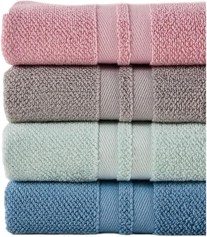 3-Pack 100gsm Cotton Towels, Soft Bath & Face Towels, Absorbent Wave Pattern, 33x73cm(Brown)