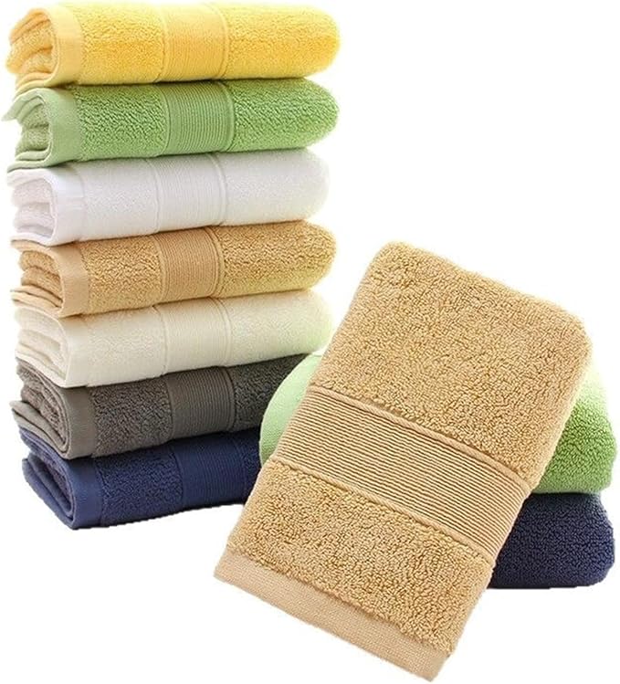3 Pack Pure Cotton Towels, 130g Thick Bath & Face Towels, Highly Absorbent, Soft, 8 Colors(Cream Colour)