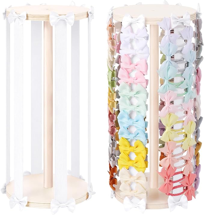 POVETIRE Hair Bow Holder for Girls, White Hair Clip Organizer, Hairbow Organizers Rack Display Decors Baby Nursery Toddler Girls Room