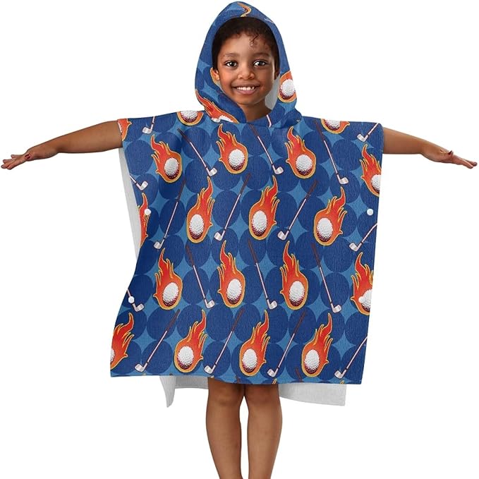 Flame Baseball Baby Bath Towel Hooded Ultra Soft Towel Highly Absorbent for Boy Girl Shower Beach Pool Perfect Baby Bath Shower Decoration