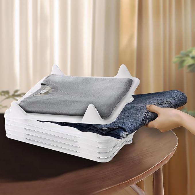 Shirt Folder Board, 10 PCS Clothes Folding Board, Stackable Shirt Organizer for Closet Storage Pants Shorts (14.5"Lx11.2"Wx2.2"H)